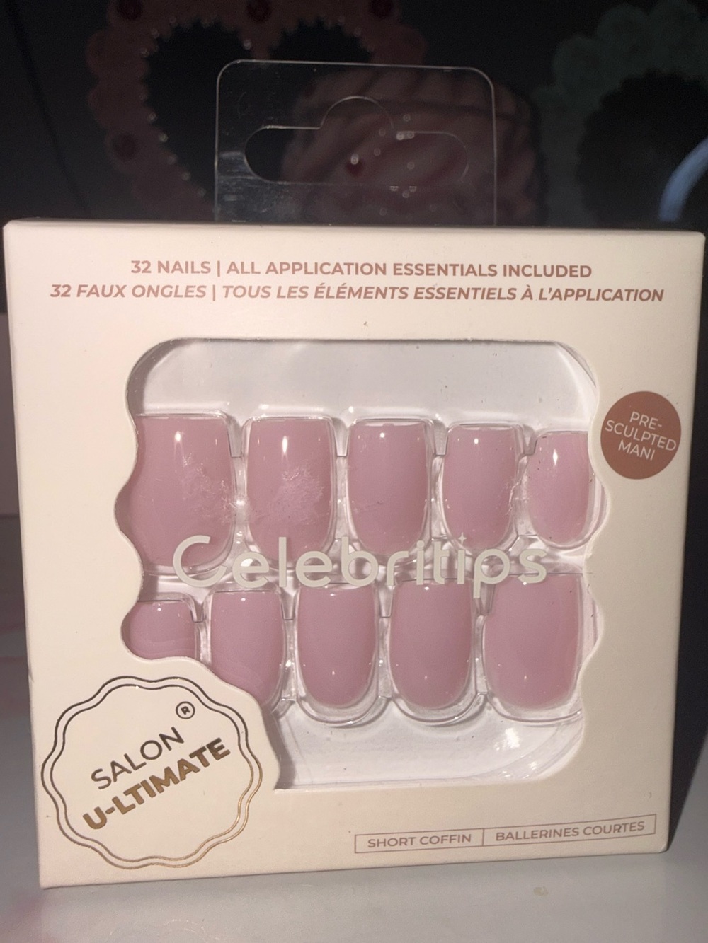 Celebritips Salon U-Ltimate Short Coffin Press On Nails in Lavender Water